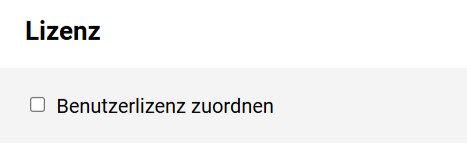 Neue Benutzer - Lizenz