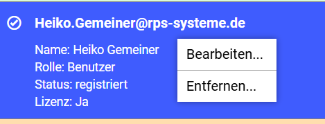 Benutzer-Kontextmenü