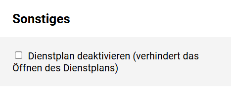 Dienstplan-Sonstiges