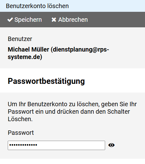 Benutzerkonto löschen