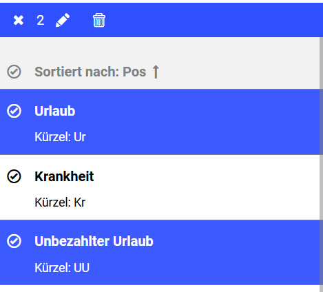 Abwesenheitsarten-Mehrfachauswahl