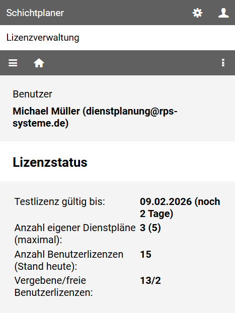 Lizenzstatus
