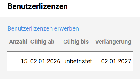 Benutzerlizenzen