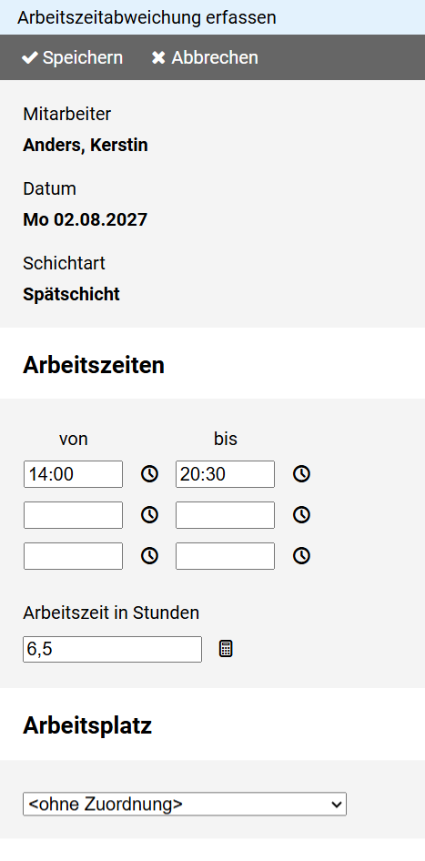 Arbeitszeitabweichung