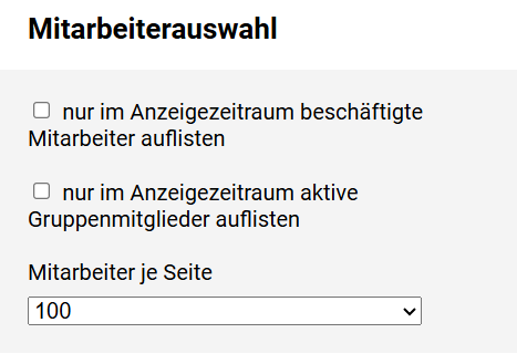 Dienstplanansicht anpassen - Mitarbeiterauswahl