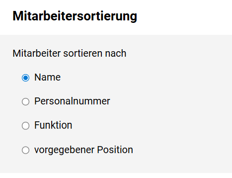 Dienstplanansicht anpassen - Mitarbeitersortierung