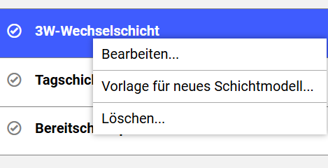 Schichtmodelle-Kontextmenü
