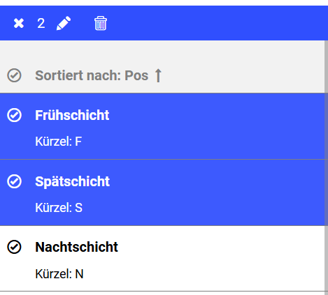 Schichtarten-Mehrfachauswahl