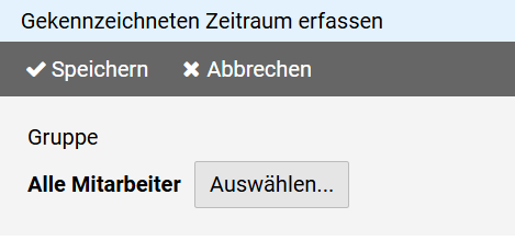 Gekennzeichneten Zeitraum - Gruppe