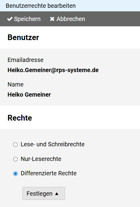 Benutzerrechte - Rechte