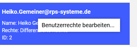 Benutzerrechte-Kontextmenü
