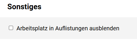 Arbeitsplatz - Sonstiges
