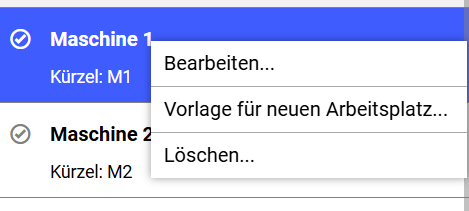 Arbeitsplätze-Kontextmenü