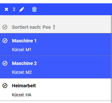 Arbeitsplätze-Mehrfachauswahl