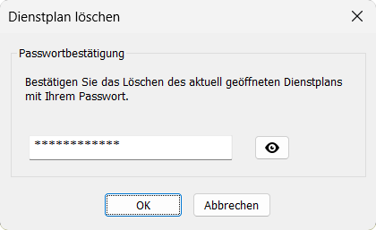 Dienstplan löschen