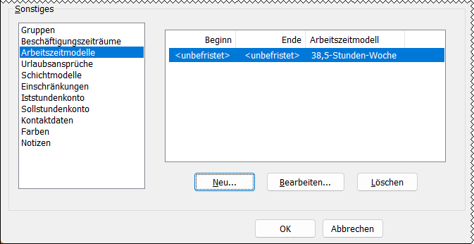 Arbeitszeitmodelle