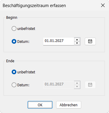 Beschäftigungszeitraum