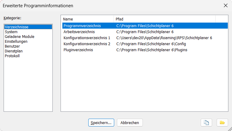 Erweiterte Programminformationen
