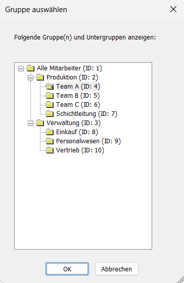 Gruppenauswahl (einzeln)