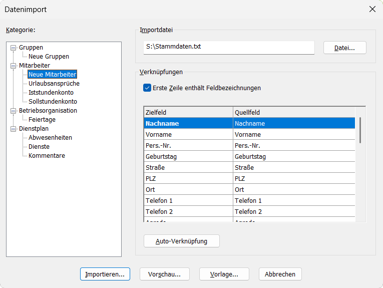 Datenimport