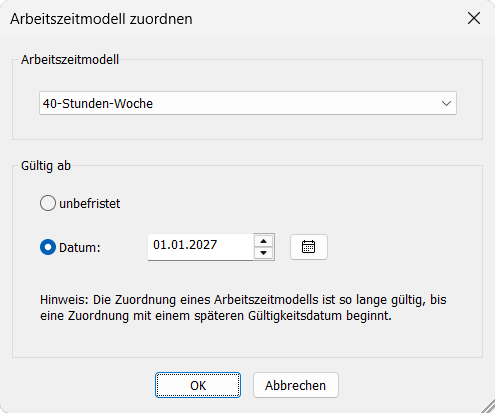 Arbeitszeitmodell
