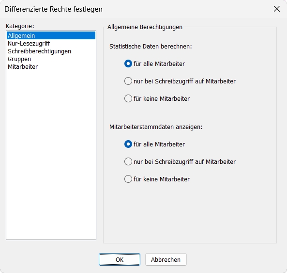 Allgemeine differenzierte Rechte