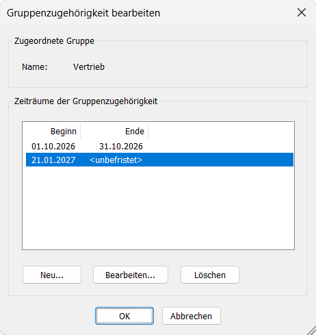 Temporäre Gruppenzugehörigkeit