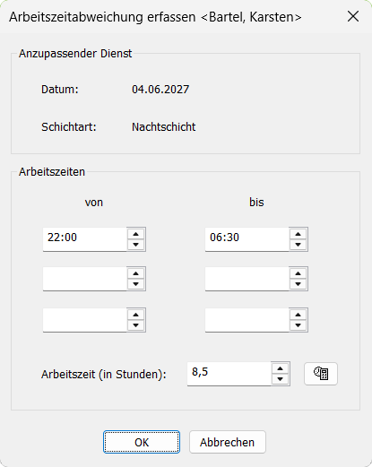 Arbeitszeitabweichung