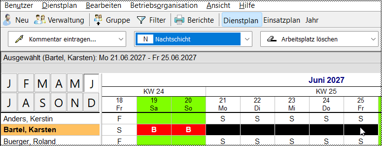 Schichtdienste im Dienstplan erfassen