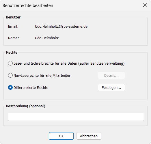 Benutzerrechte festlegen