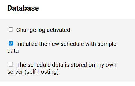 Schedule - Database