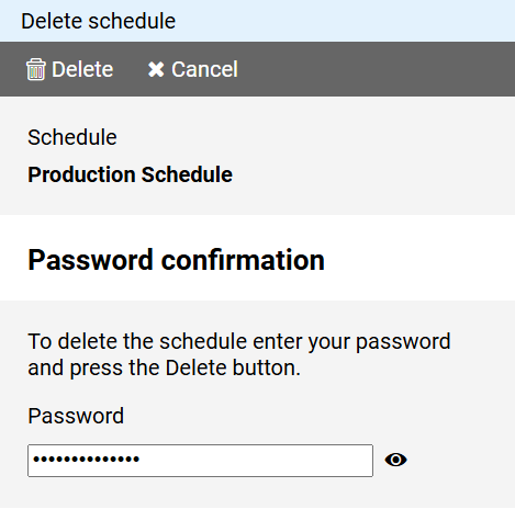 Schedule Deletion