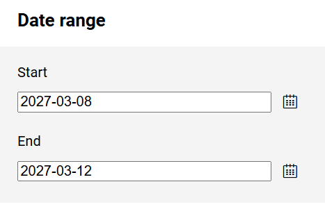 Holiday Ban - Date Range