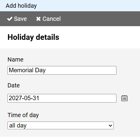 Holiday