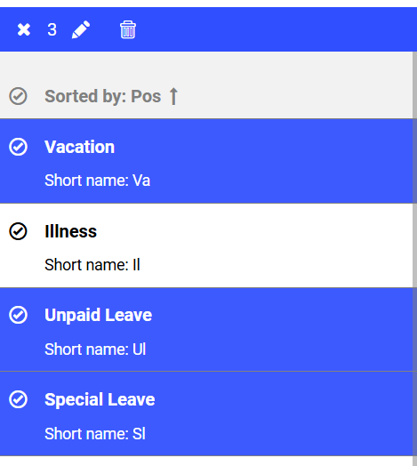 Leave Types View - Multiple Selection
