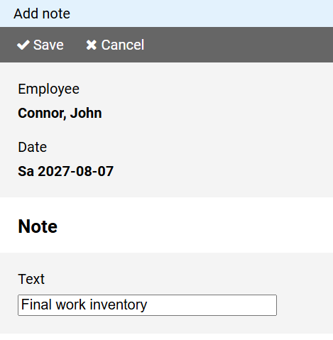 Schedule Note