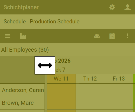 Resize name column
