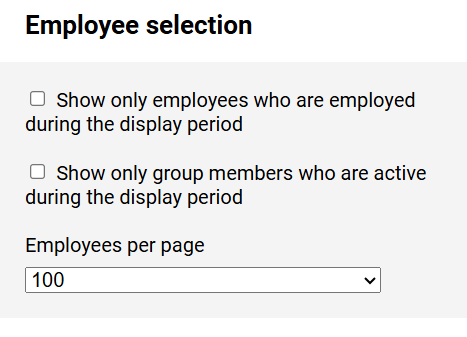 Schedule View Customization - Employee Selection