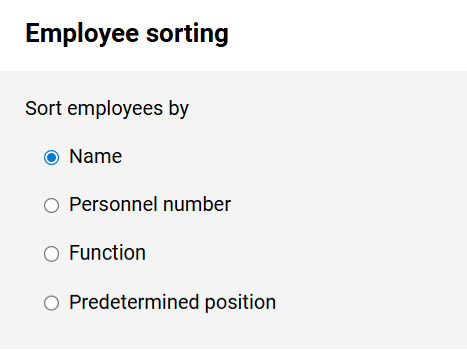 Schedule View Customization - Employee Sort Order