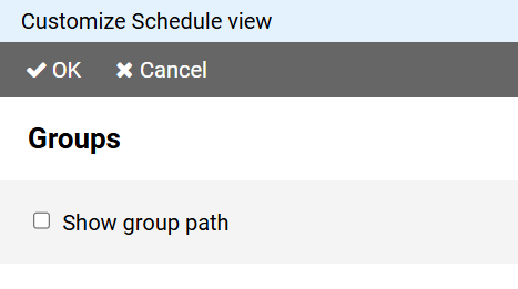 Schedule View Customization - Groups