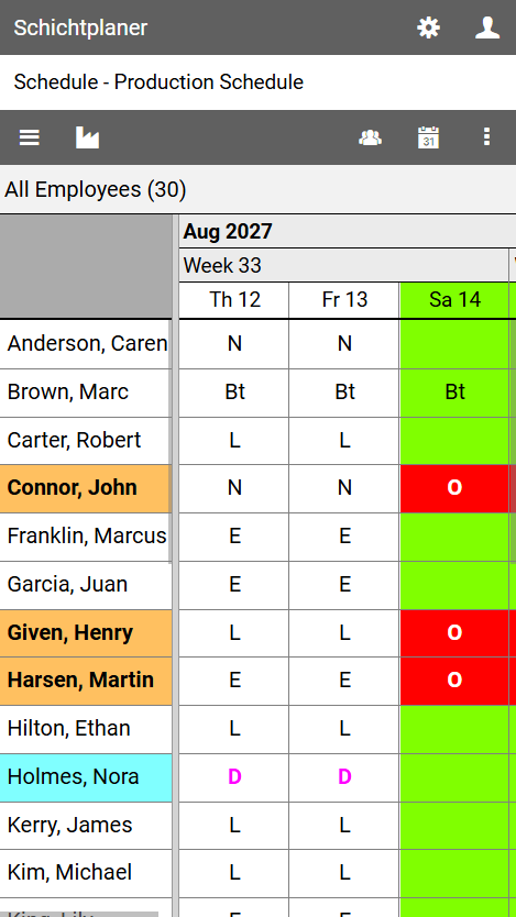Schedule View