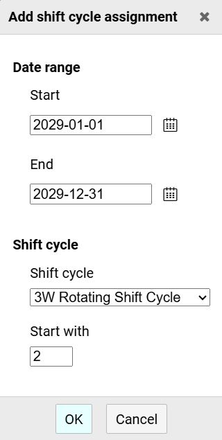 Shift Cycle Assignment