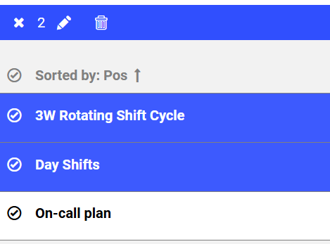 Shift Cycles View - Multiple Selection