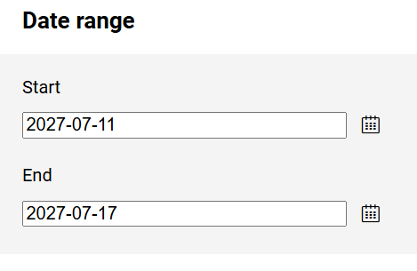Special Period - Date Range
