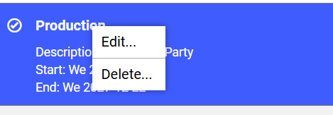 Special Periods View - Context Menu