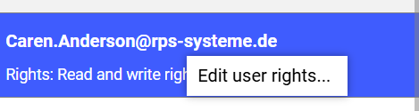 User Rights - Context Menu